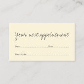 シンプルエレガント美しいサロンアポイントメントカード 予約カード (正面)