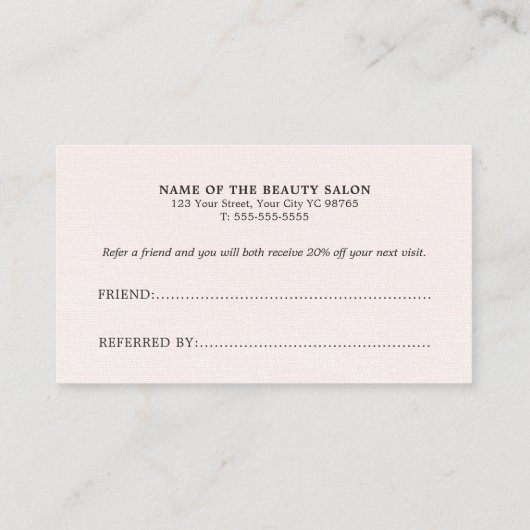 シンプルエレガント美しいテクスチャーバラ 紹介カード (裏面)