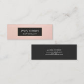 シンプルエレガント美しい・ピンク・ブラック スキニー名刺 (正面/裏面)