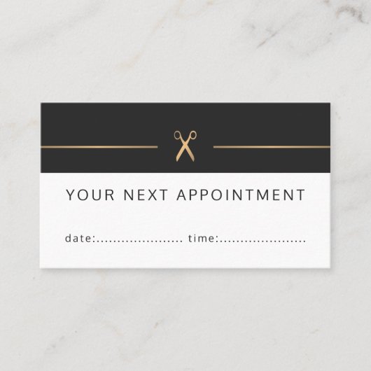 シンプルエレガント美容師アポイントメントカード 予約カード (正面)