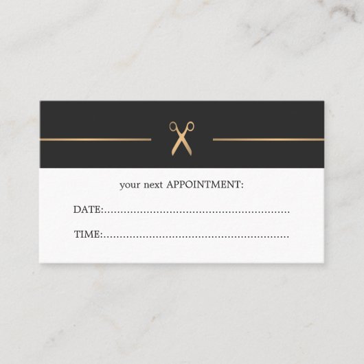 シンプルエレガント美容師アポイントメントカード 予約カード (正面)
