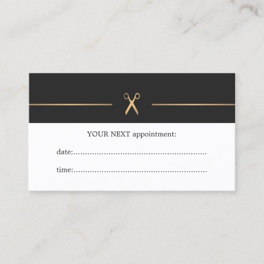 シンプルエレガント美容師アポイントメントカード 予約カード (正面)