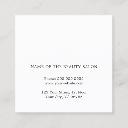 シンプルエレガント美容師アポイントメントカード 予約カード (裏面)