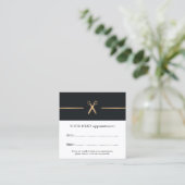 シンプルエレガント美容師アポイントメントカード 予約カード (スタンド正面)