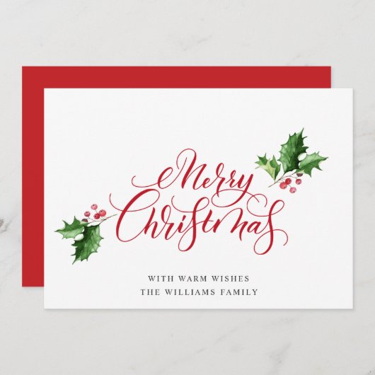 シンプルエレガント聖降誕祭の挨拶 シーズンカード (正面/裏面)