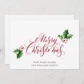 シンプルエレガント聖降誕祭の挨拶 シーズンカード (正面/裏面)