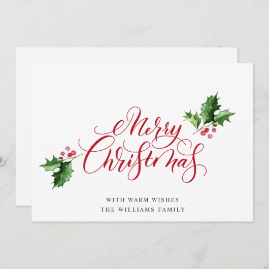 シンプルエレガント聖降誕祭の挨拶 シーズンカード (正面/裏面)