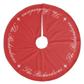 シンプルエレガント聖降誕祭パーソナライズされた名 フリース ツリースカート (正面)