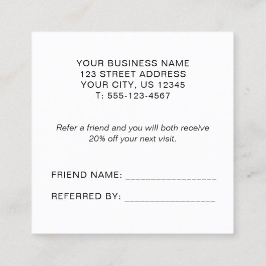 シンプルエレガント肌ピンク 紹介カード (裏面)