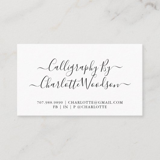 シンプルエレガント脚本書道家 名刺 (正面)