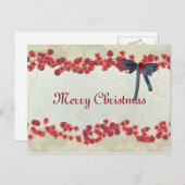 シンプルエレガント自然花華クリスマス シーズンポストカード (正面/裏面)