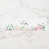 シンプルエレガント花イースターパーソナライズされた ペットボトルラベル (シングルラベル)