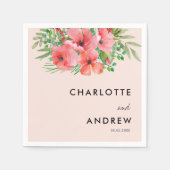 シンプルエレガント花 スタンダードカクテルナプキン (正面)