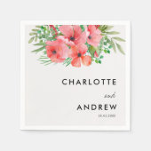 シンプルエレガント花 スタンダードカクテルナプキン (正面)