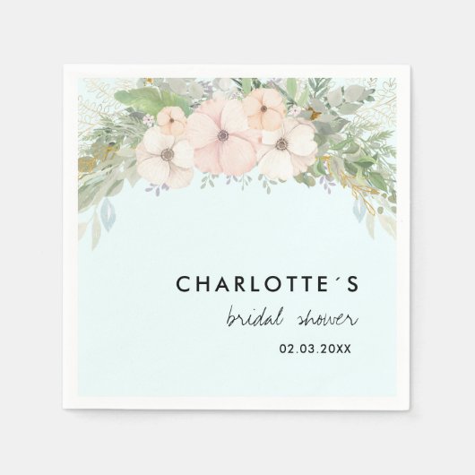 シンプルエレガント花 スタンダードカクテルナプキン (正面)