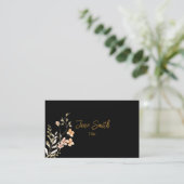 シンプルエレガント花 |黒 名刺 (スタンド正面)