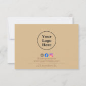 シンプルエレガント茶気に札 サンキューカード (裏面)