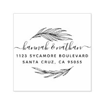 シンプルエレガント葉 |の結婚差出人住所