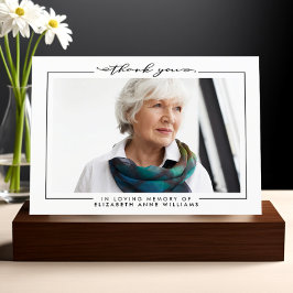 シンプルエレガント葬儀写真 サンキューカード