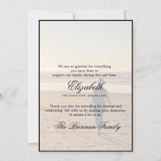 シンプルエレガント葬式 サンキューカード (裏面)