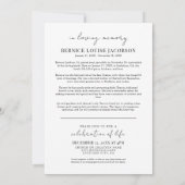 シンプルエレガント葬式 招待状 (裏面)