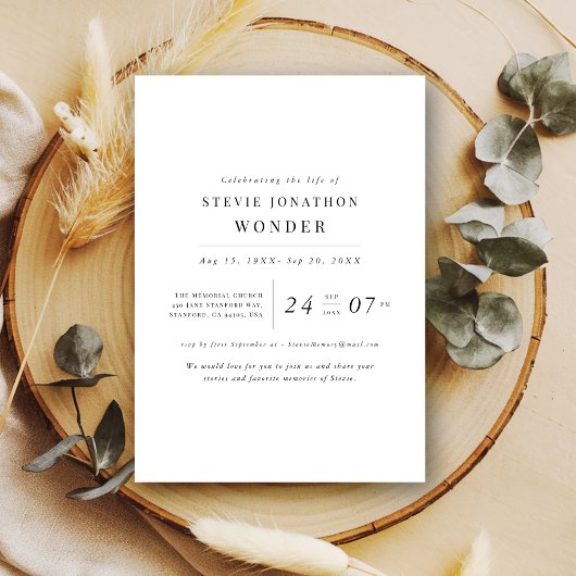 シンプルエレガント葬祭命日 招待状