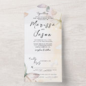 シンプルエレガント蝶結婚類 オールインワン招待状 (内側)