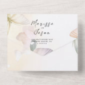 シンプルエレガント蝶結婚類 オールインワン招待状 (裏面)