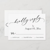 シンプルエレガント親切にモダン答える 出欠カード (正面/裏面)