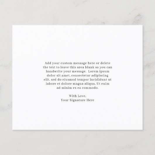 シンプルエレガント計結婚のサンキューカード (裏面)