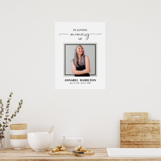 シンプルエレガント記念の写真ウェルカムサイン ポスター (キッチン)