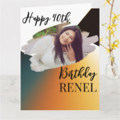 シンプルエレガント誕生日のフォトカード カード (黄色い花)