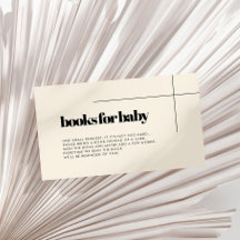 シンプルエレガント赤ちゃんシャワーブックリクエストカード