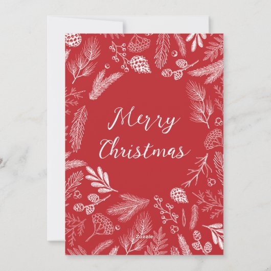 シンプルエレガント赤と明メリーるいクリスマス シーズンカード (裏面)