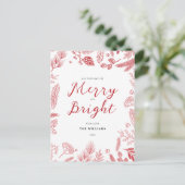 シンプルエレガント赤と明メリーるいクリスマス シーズンポストカード (スタンド正面)