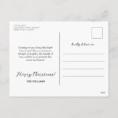 シンプルエレガント赤と明メリーるいクリスマス シーズンポストカード (裏面)