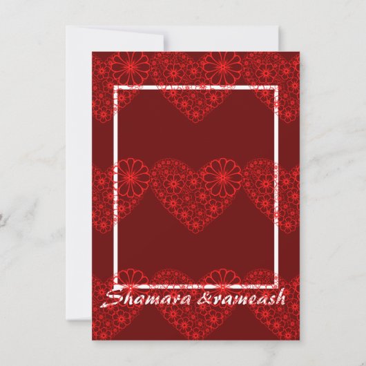 シンプルエレガント赤と白インディアン結婚ズ サンキューカード