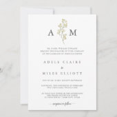 シンプルエレガント赤ん結婚坊 招待状 (正面)