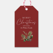 シンプルエレガント赤クリスマス植物園 ギフトタグ (正面)