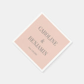 シンプルエレガント赤面スタイリッシュグレーのカスタムウェディング スタンダードカクテルナプキン (角)