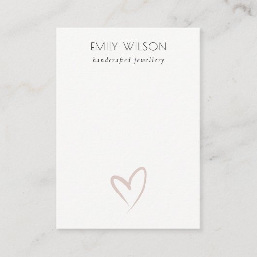 シンプルエレガント赤面ハート空白のジュエリー表示 名刺 (正面)