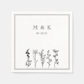 シンプルエレガント野結婚花 スタンダードカクテルナプキン (正面)