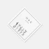 シンプルエレガント野結婚花 スタンダードカクテルナプキン (角)