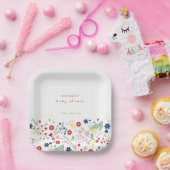 シンプルエレガント野草赤ちゃんシャワー ペーパープレート (パーティー)