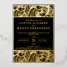 シンプルエレガント金ゴールドとブラック結婚ズ