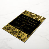 シンプルエレガント金ゴールドとブラック結婚ズ 箔招待状 (回転した状態)