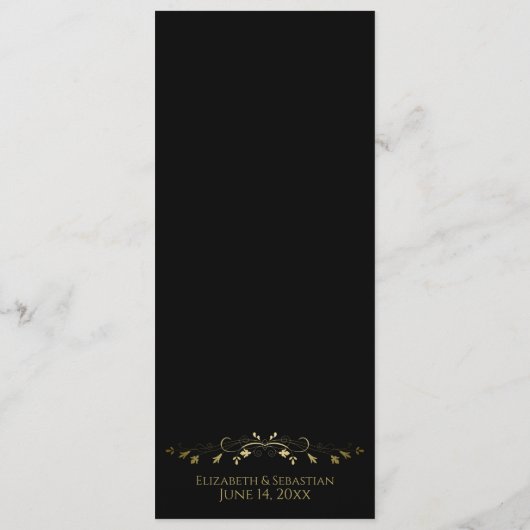 シンプルエレガント金ゴールドとホワレースのようイ結婚ル メニュー (裏面)