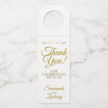 シンプルエレガント金ゴールドとホワ結婚イトの感謝