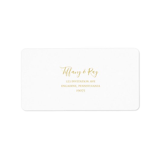 シンプルエレガント金ゴールドウェディングRSVP住所 シール (正面)