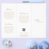 シンプルエレガント金ゴールドコンテンポラリーQRコードモダン チラシ (シングル)